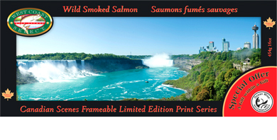 Scenes Of Canada Gift Picture With Wild Smoked Salmon Niagara Falls Ontario 454g 16 Oz